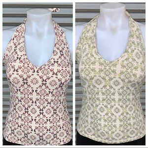 Two gap Halter stretch tops with support